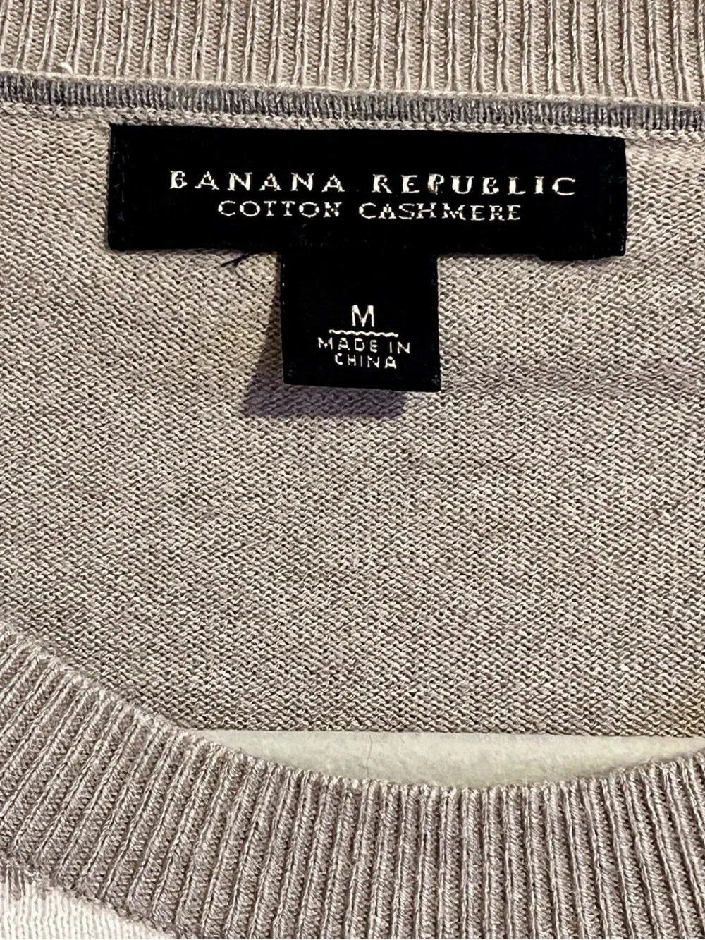 Banana Republic Men’s M Cotton Cashmere Sweater Neutral Unisex Beachy EUC